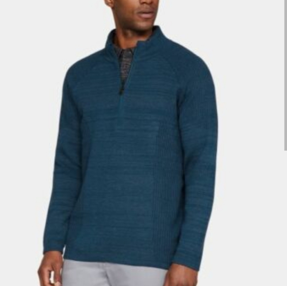 Under Armour Men's Threadborne 1/2 Zip Golf Sweater Wool Blend Heavyweight XL